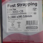 Giantlok® FE-370ST-B Fast Strapping Black Cable Ties - (L)370mm x (W)4.8mm